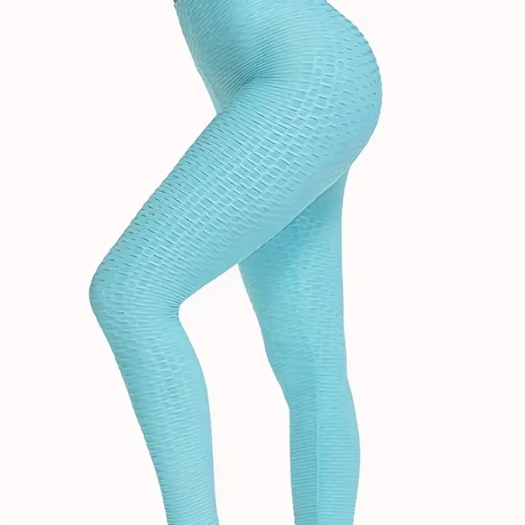 Set of 2 Honeycomb Leggings High Waist Yoga Pants Butt Lifting Activewear - Picture 5 of 5